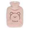 Hot Water Bottle 1000ml Khaki Cute Bear Style Thickened PVC Hot Water Bag with Cover for Home Winter