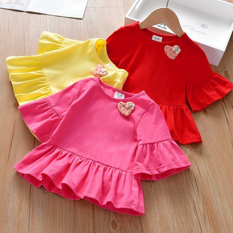 Футболка с коротким рукавом для девочек, летняя женская одежда, детский топ