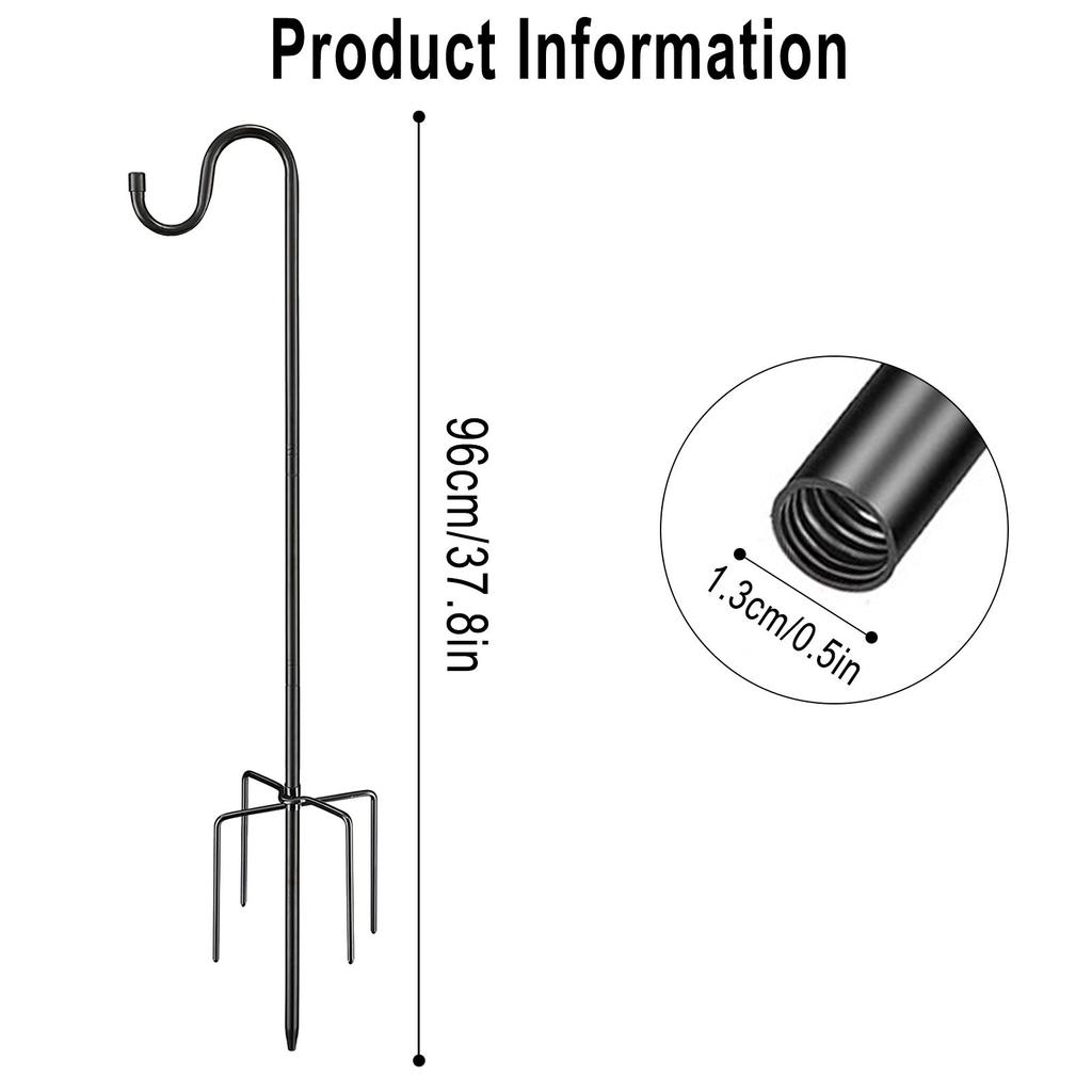Garden Plants Shepherds Hooks Outdoor Use Tall Pole With Five-legged Iron Hook