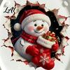 Decorative Stickers for Bathroom Tiles Christmas Toilet Decals 3D Snowman Cover Sticker Waterproof Decals Wall Sticker Holiday Home Lid Tile