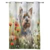 Цветок Собака Акварель Бабочка Шторы для Спальни Гостиной Оконные Шторы Обработки Жалюзи Кухня Домашний Декор Шторы