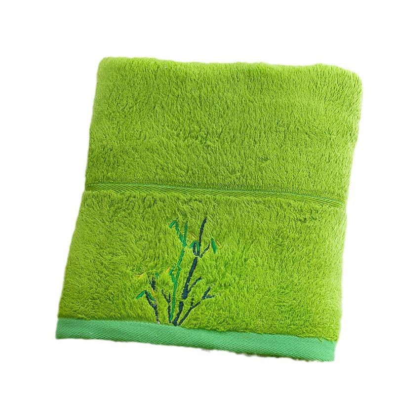 Plain-colored Thickened Bamboo Fiber Absorbent Adult Bath Towel with Custom Logo Embroidery Model 002 CN