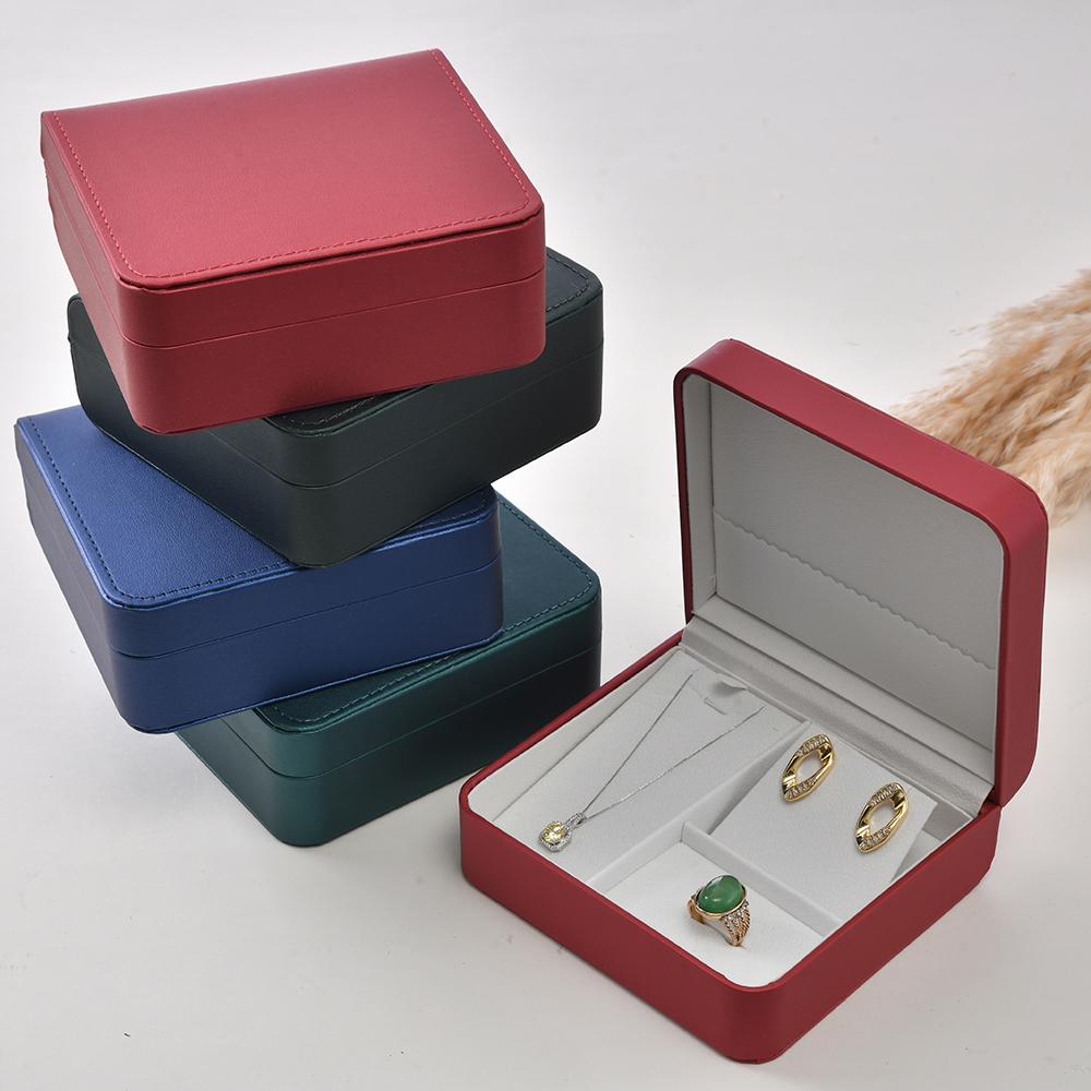 Set Jewellery Box PU Leather Travel Portable Organizer Ring Earrings Necklace Box Three Sets of Jewelry Display Box