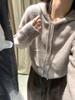 Women's 100% Wool Hooded Sweater - Soft, Fluffy, Casual, Loose Fit, Solid Color Pullover