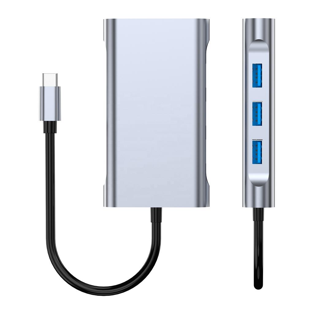 7 in 1 USB Type C Adapter Hub Dock with 3 USB 3.0 Ports HDMI VGA Gigabit Ethernet and PD Charging for Macbook Pro , IPad Pro Etc