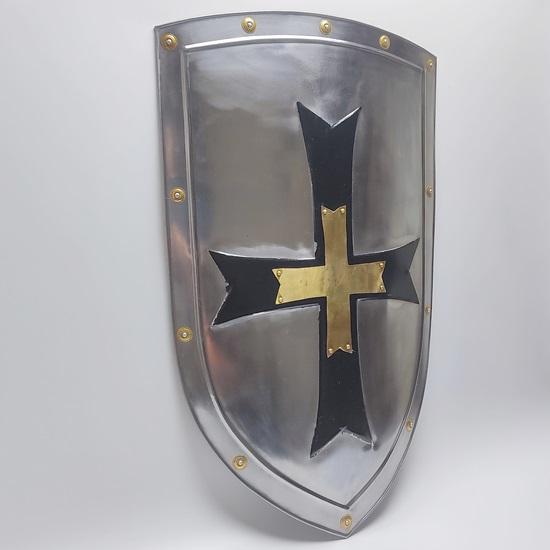 76.2 Cm Templar Cross Shield, Medieval Heater Shield, Medieval Knight Cross Shield, Medieval Crusader Shield, Role Play Shield, Wall Décor