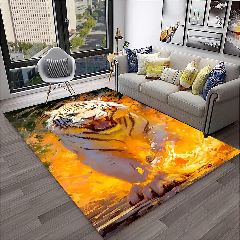 3D Ковер с мультяшным животным Тигром мечты для дома, гостиной, спальни, под диван, придверный коврик, декор, коврик для детской игровой зоны, нескользящий коврик для пола