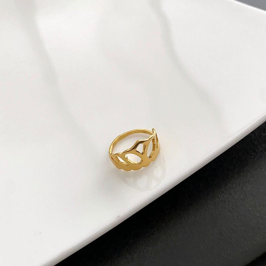 Elegant Double-Layer Gemstone Titanium Steel Ring for Women