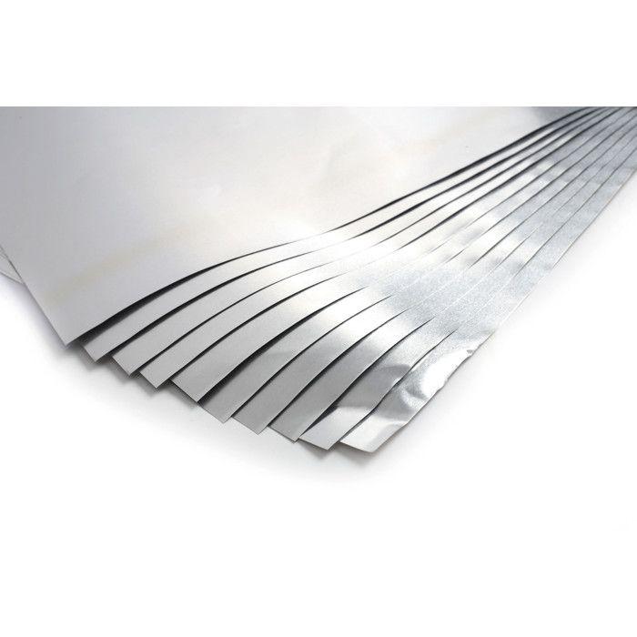 PACK 10 FEUILLES METAL A REPOUSSER (ALUMINIUM) ARGENT 400x300x0,07mm