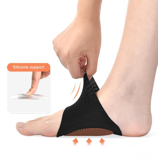 1 Pair Arch Support Braces Plantar Fasciitis Relief Non-Slip Wearable Arches Cushions Shock Absorption Orthotics Braces with Silicone Pad