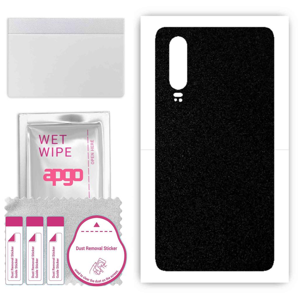 apgo Protective Skin Sticker for the Back Compatible with Huawei P30, Wrap Film, Foil, Vinyl - Pattern Matte Black