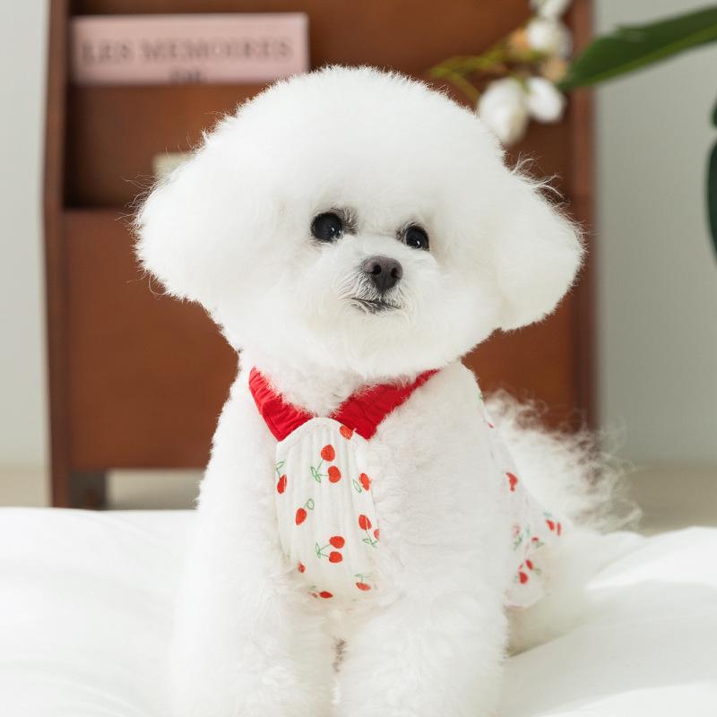 Puppy Full Printed Traction Suspender Dress Small Dog Bigbear Teddy Summer Outdoor Thin Pet Dog Dress
