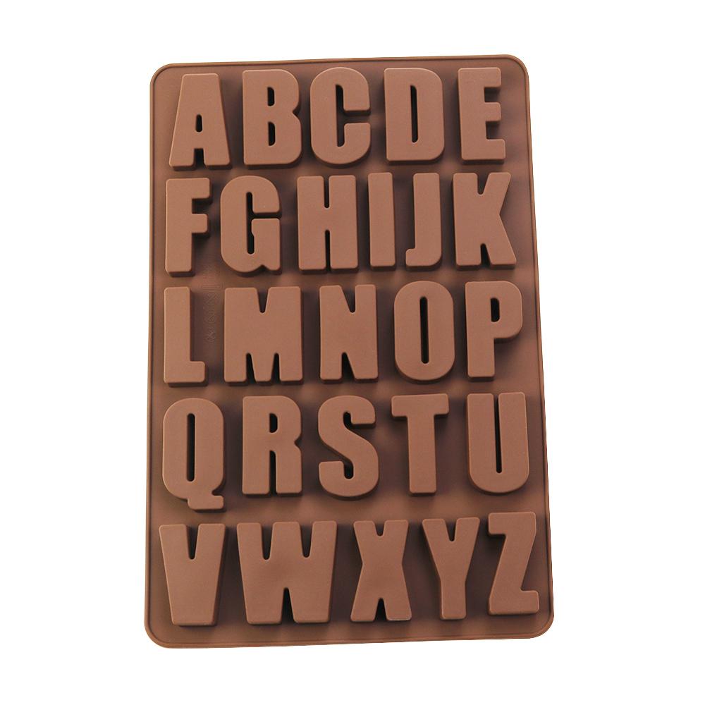 1Pcs Silica Gel 26 Capital Letters Cake Mold 26 Hole Letters Chocolate Mold DIY Large Letters Rectangle