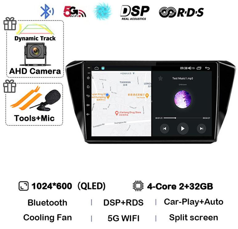 Автомагнитола Android 14 с Auto Carplay для Skoda Superb 3 2015 2016 2017 2018 2019 Мультимедийный стерео видеоплеер GPS 4G WiFi DSP BT