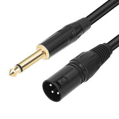 Двойной экранированный монофонический аудиокабель 1/4'' TS - XLR папа для микрофона/микшера/усилителя