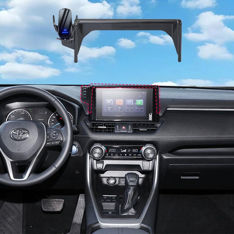 Автомобильный держатель для телефона для Toyota RAV4 XA50 2019 2020-2023 8-дюймовый экран Поддержка мобильного телефона Автомобильные крепления 15 Вт Беспроводная зарядка Аксессуары