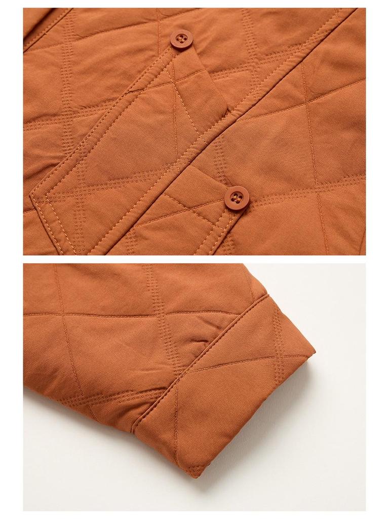 2024 Early Autumn Quilted Lapel Coat - Long Sleeve, Versatile, Slimming, Short Outerwear for Women