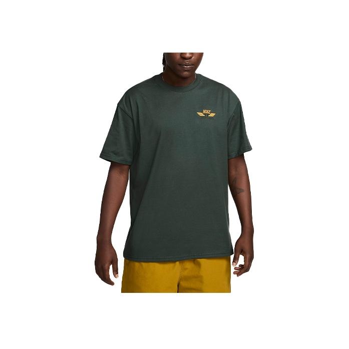 Nike Air Max 90 Letter Embroidery Casual Pullover Short Sleeve T-Shirt Men Tops Midnight-Green HF4475-341