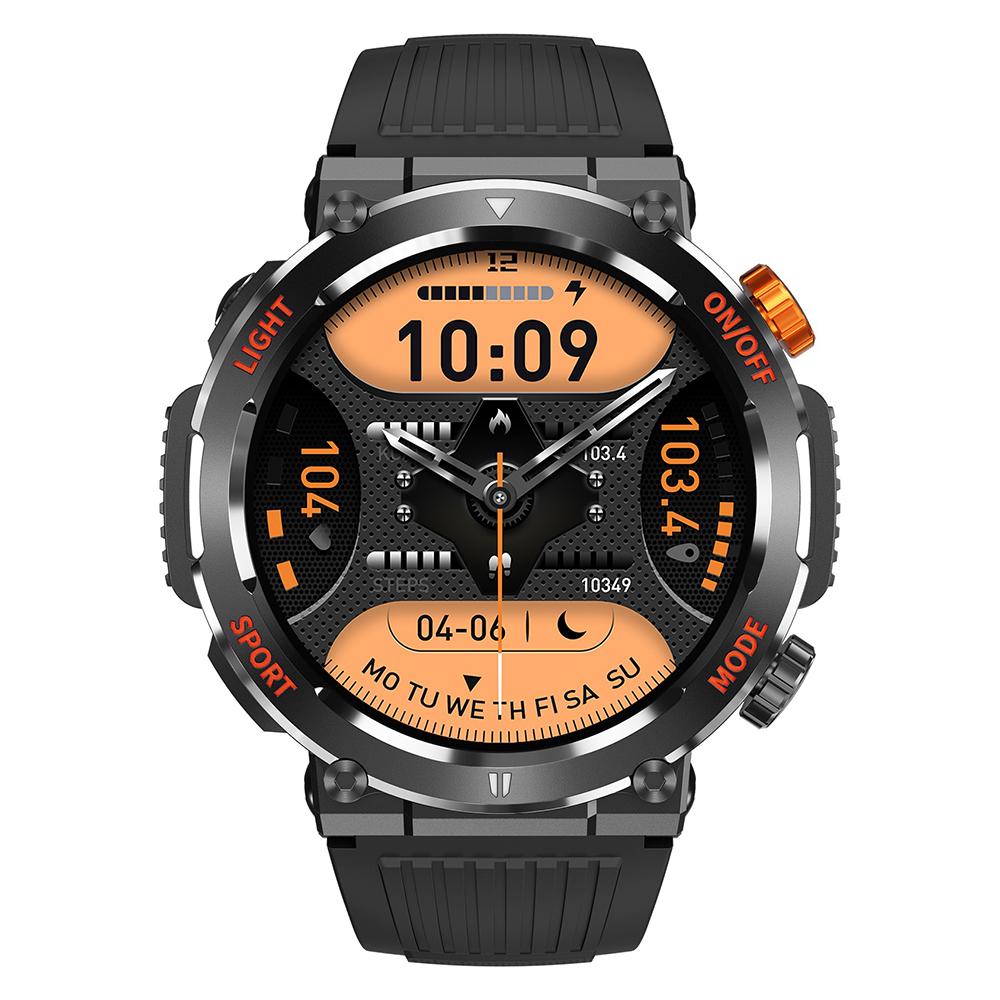 HT17 Smart Watch 1.46" HD Screen Waterproof Activity Tracker Bracelet with LED Flashlight Heart Rate Sleep Monitor