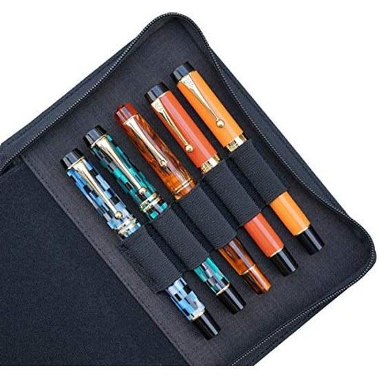 KACO pen pouch case bag fountain pens rollerballs pencil accommodates 10 - black storage waterproof holder