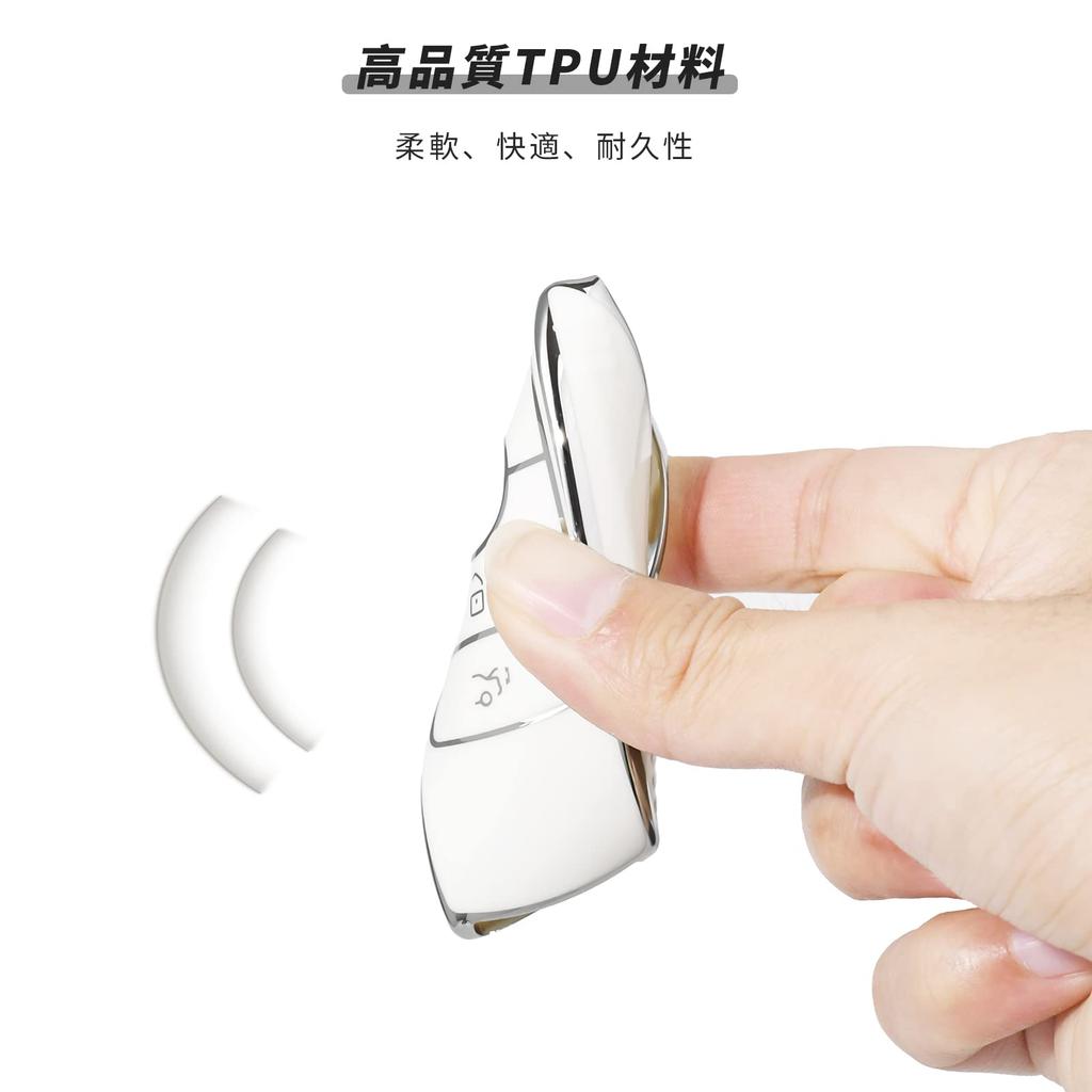 [OFFCURVE] Чехол для смарт-ключа для Benz/MercedesBenz Чехол для ключа с 3 кнопками Ударопрочный и устойчивый к царапинам держатель для ключей Стильный и приятный на ощупь