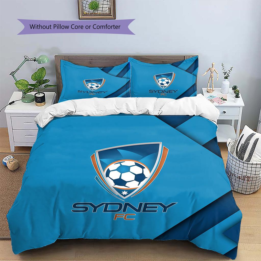 Sydney FC Pattern Bedding Quilt Set Home Decoration Gift (1 * duvet cover + 2 * pillowcase without core).xwn