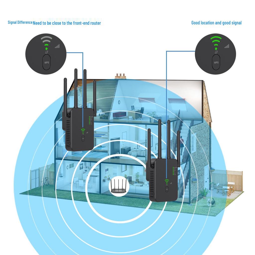 WiFi Репитер Роутер Усилитель Сигнала AC1200M, Двухдиапазонный 2.4G/5G, Стандарт Великобритании, Высокомощный Гигабитный Беспроводной Усилитель