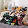 1PC Demon Slayer Patterned Flannel Blanket Suitable For All Seasons For Home Decor Warmth And Comfort Gifts Holiday Present