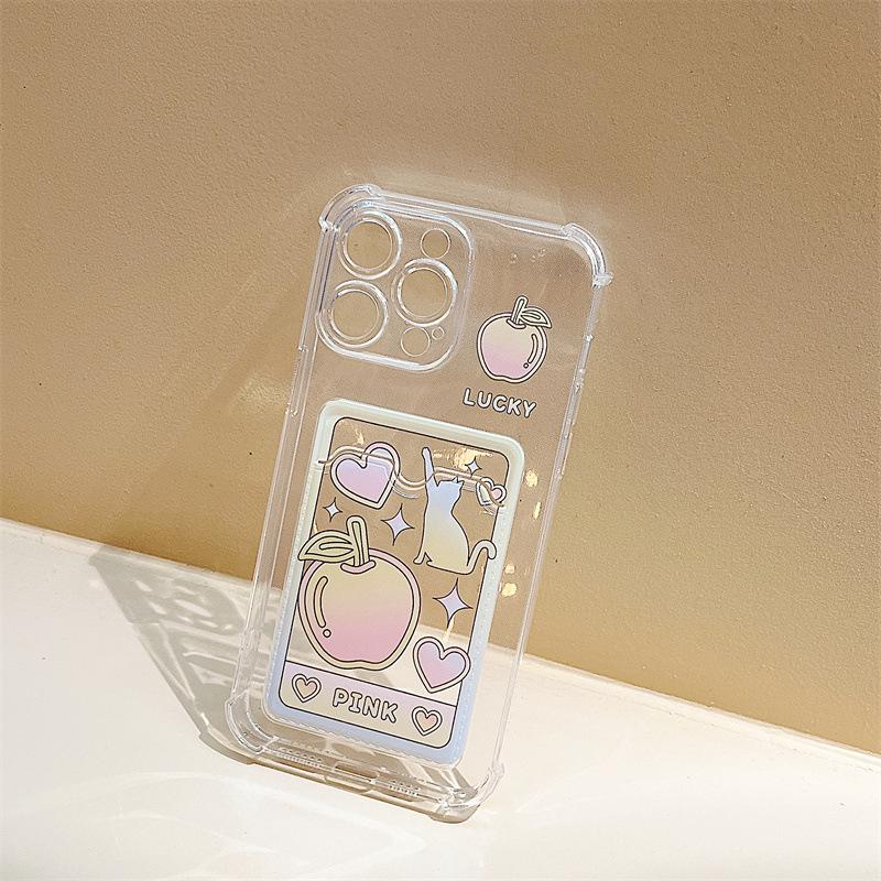 Чехол Zhitai iPhone 16 Pro Max для Apple 15, 14/13 Pro и XS/XR с мультяшным дизайном и держателем для карт