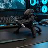 Alien Pen Holder for Desk, 3D Printed Pencil Display Stand, Kneeing Alien Desktop Organizer for Home Office Accessories