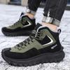 Модная мужская зимняя обувь Модные высокие хлопковые ботинки Плюшевые теплые зимние ботинки для мужчин Нескользящие ботинки на платформе Уличная защитная обувь Кроссовки