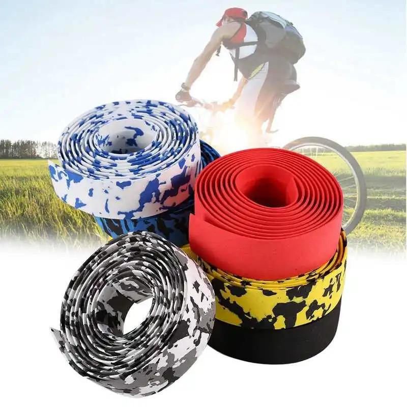 2pcs Bicycle Handlebar Tape Cork Handlebar Tape Steering Wheel Cover Biking Handle Non-slip Belt Rubber Tape Bike Bandage Cycle
