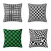 Black and White Retro Square Pillowcase Checkerboard Decorative Sofa Zipper Spring Cover