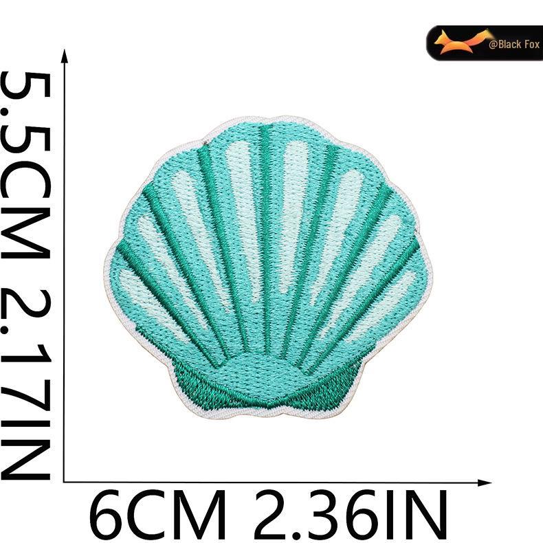 Black Fox Marine Life Cartoon Embroidered Patches for Children's Bags