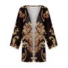 Women's Casual Fashion Caot Retro Printed Lightweight Medium Length Jacket Cardigan