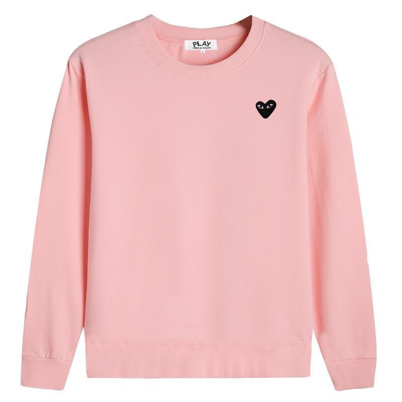 Трендовый японский бренд, вышитое красное сердце, хлопковая толстовка с длинным рукавом - Унисекс.