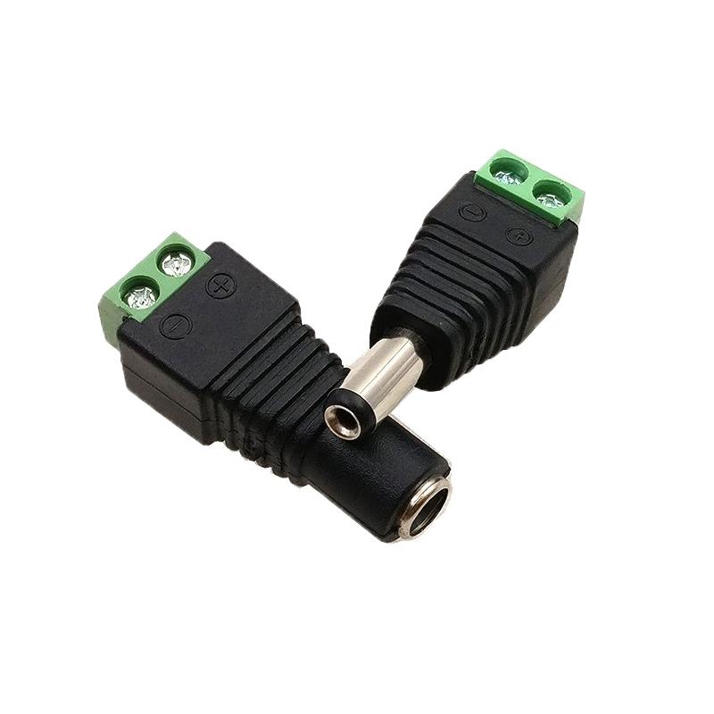 Female Male DC Connector 2.1*5.5mm 2 or 5pcs Led Power Jack Adapter Plug Cable Connector For 5050/5730 LED Strip Light Lamp CCTV