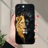 Креативный чехол для телефона из мягкого ТПУ с рисунком льва Для iPhone 16 Pro Max 15 14 13 Mini 12 11 16E 17 Air X XR XS Max 8 7 Plus
