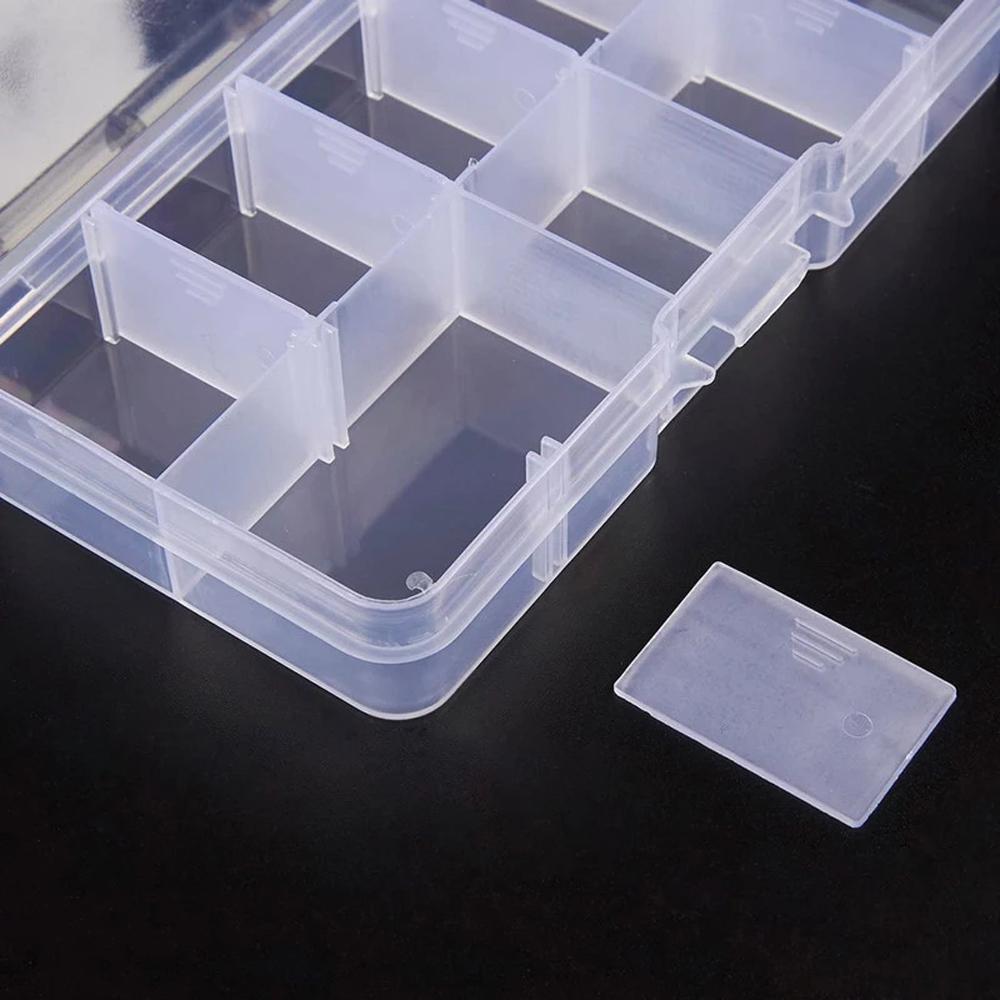 Storage Case Detachable Plastic Square Fishing Tackle Box Fishing Box 10 Compartments Storage Box