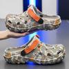 18 New Men's Clogs Slippers Sandal Men Garden Shoes Flat Camouflage Sandals Male Sneakers Outdoor Flip Flops Home Clogs