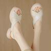 French Soft Leather Cross with Open-toed Sandals Women's 2025 Summer New Casual Comfortable Versatile Platform Roman Shoes Women