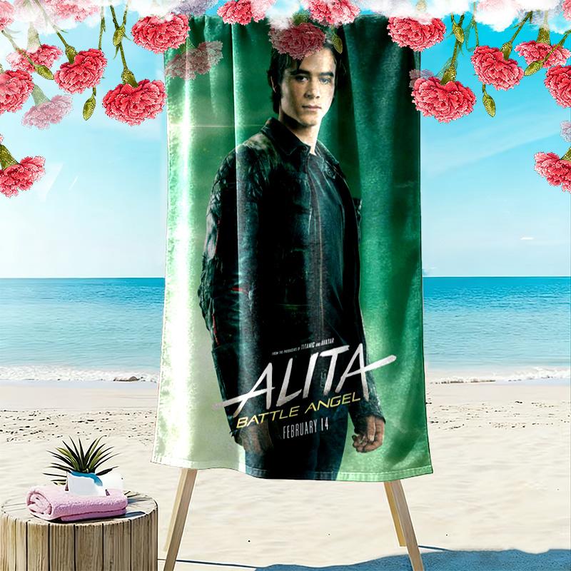 Alita: Battle Angel - Futuristic Warrior beach towel Outdoor camping Beach towel for vacation photos seaside Outdoor pool towel