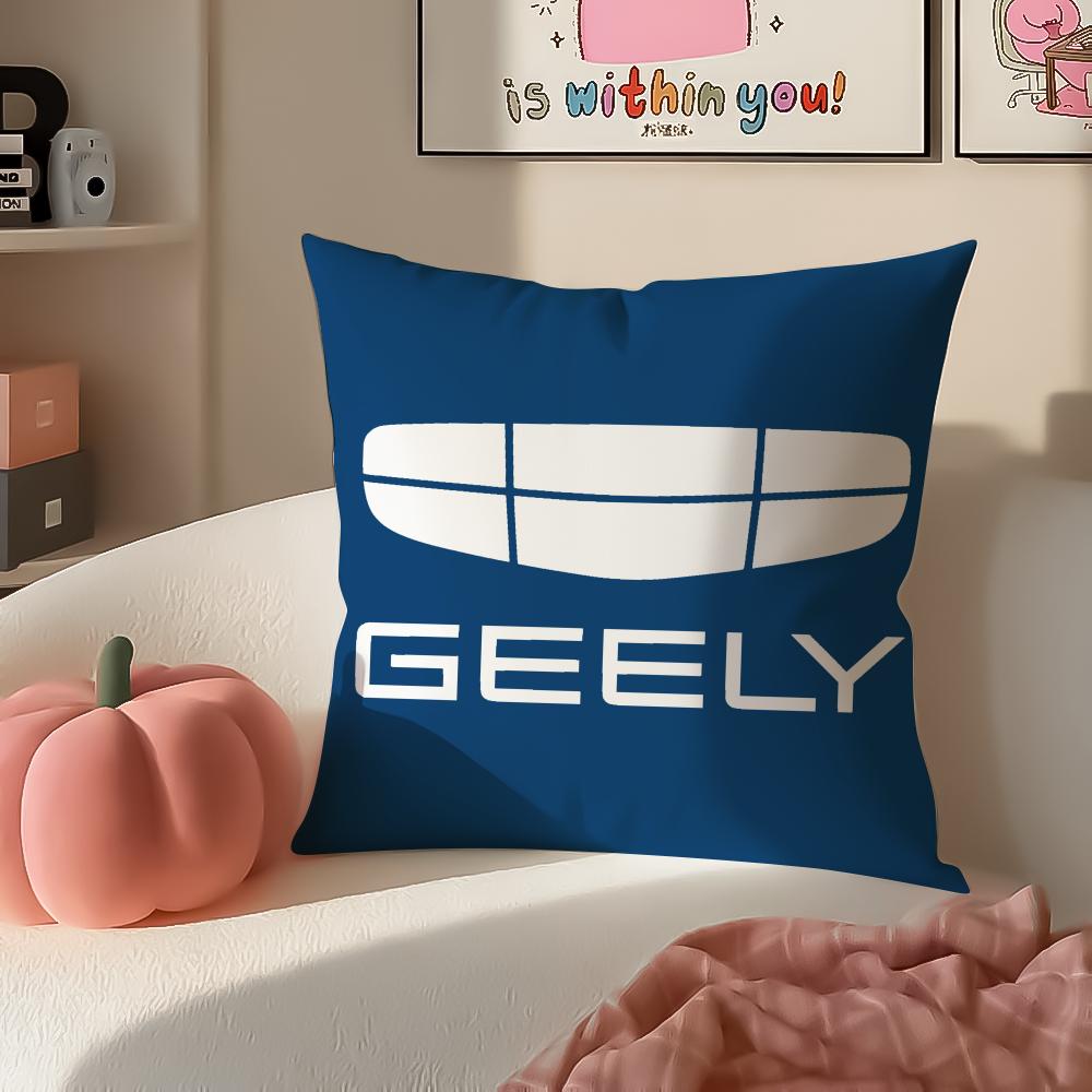Reliable Car Brand GGEELY Cushion Cover Pillowcase Short Plush Invisible zipper Room Sofa Cushion Cover
