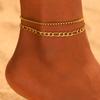 Браслет на ногу из нержавеющей стали Европа и США Дизайн личности Цепочка Минималистичный браслет на ногу для женщин Циркон Пляжная вечеринка Не
