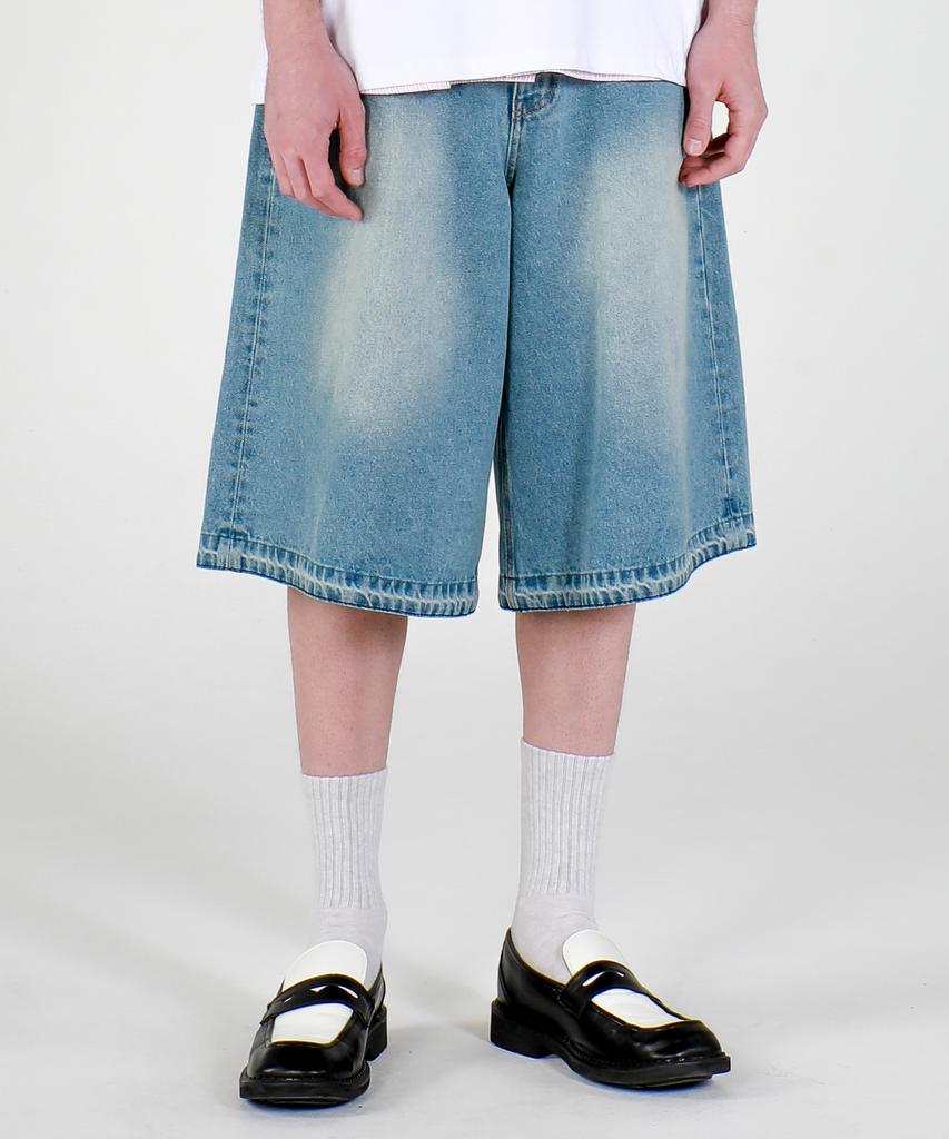 ESN Over-Wide Bermuda Denim Shorts Medium Blue