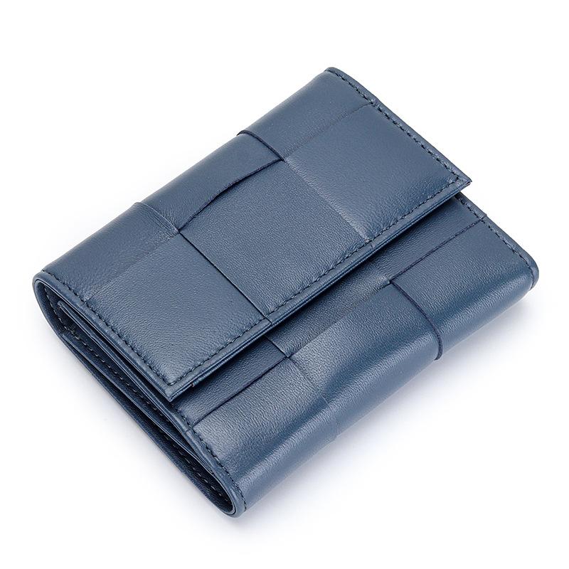 2024 плетеные женские кошельки из натуральной кожи, двойной короткий кошелек, высококачественные купюры из овчины для женщин, держателей карт