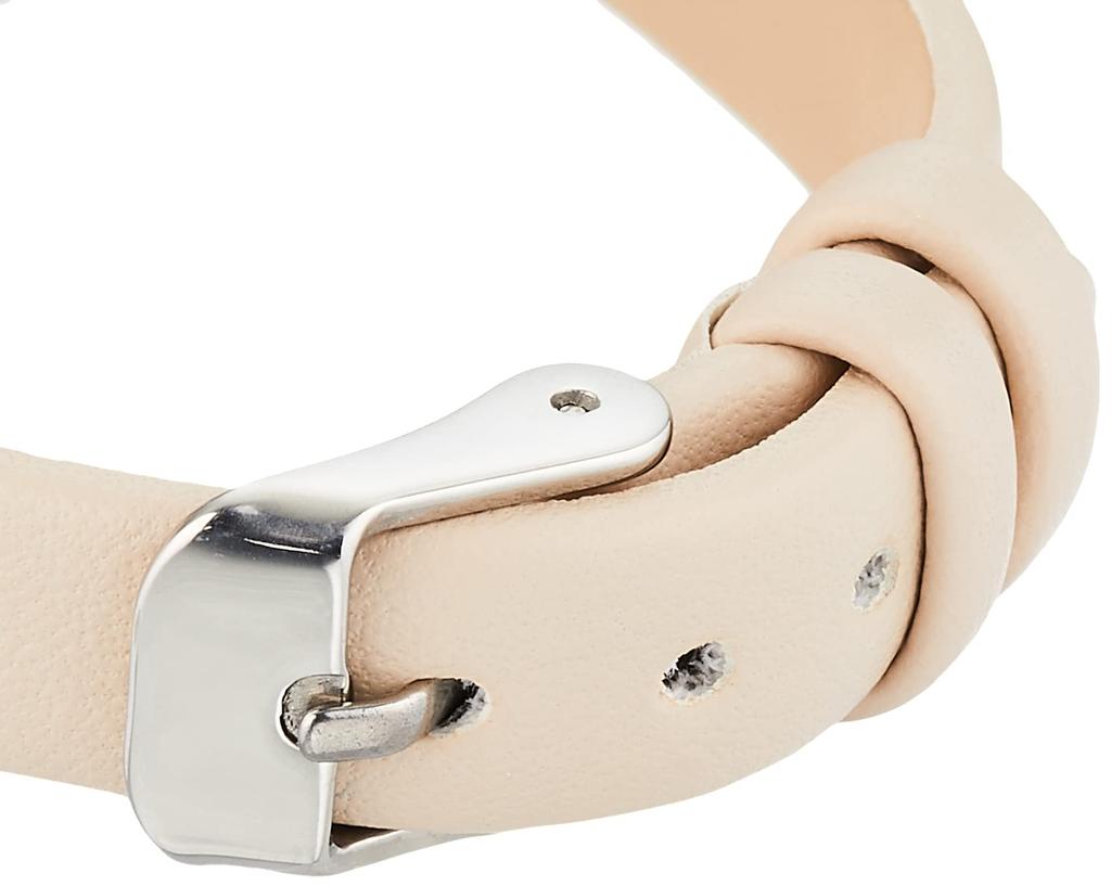 Fieldwork Lovely Analog Silver with Leather Beige Watch, Strap, GY044-1, Women's,