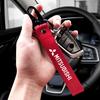 xksh2 Car Remote Keychain Leather Keyring Auto Key Chain Pendant Accessories For Mitsubishi 9 Ralliart X EX ASX Colt Outlander Pajero