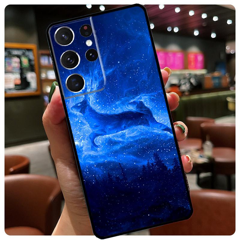 Starry Sky Deer Phone Case For Samsung Galaxy S25 S24 S23 S22 S21 S20 Ultra S9 S10 Plus S25 FE S24 FE Cover