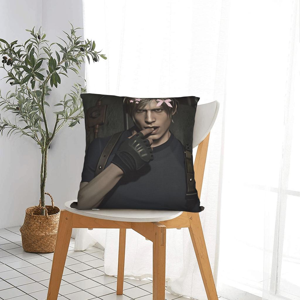 L-Leon Kennedys Pillow Cover Comfy Cushion Cover Vintage Pillow Case For Office Car Home Decor